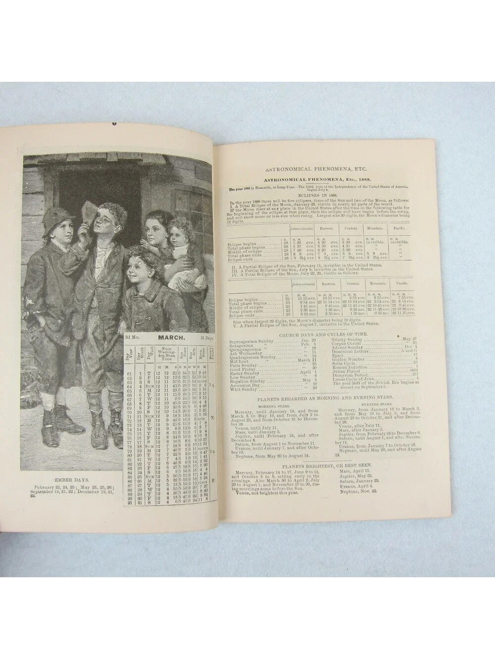 1888 George H Knollenbergs Illustrated Almanac Richmond Indiana Advertising RARE